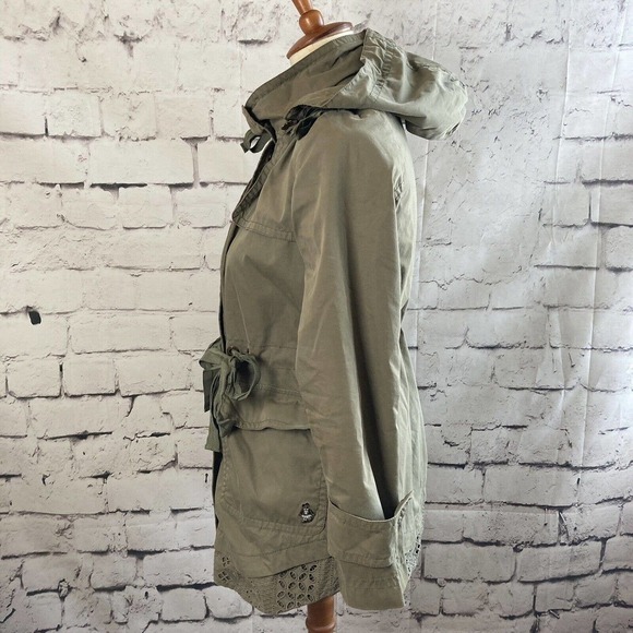 Tweenie Weenie Olive Green Jacket Hooded Size Petite Small - Picture 2 of 10